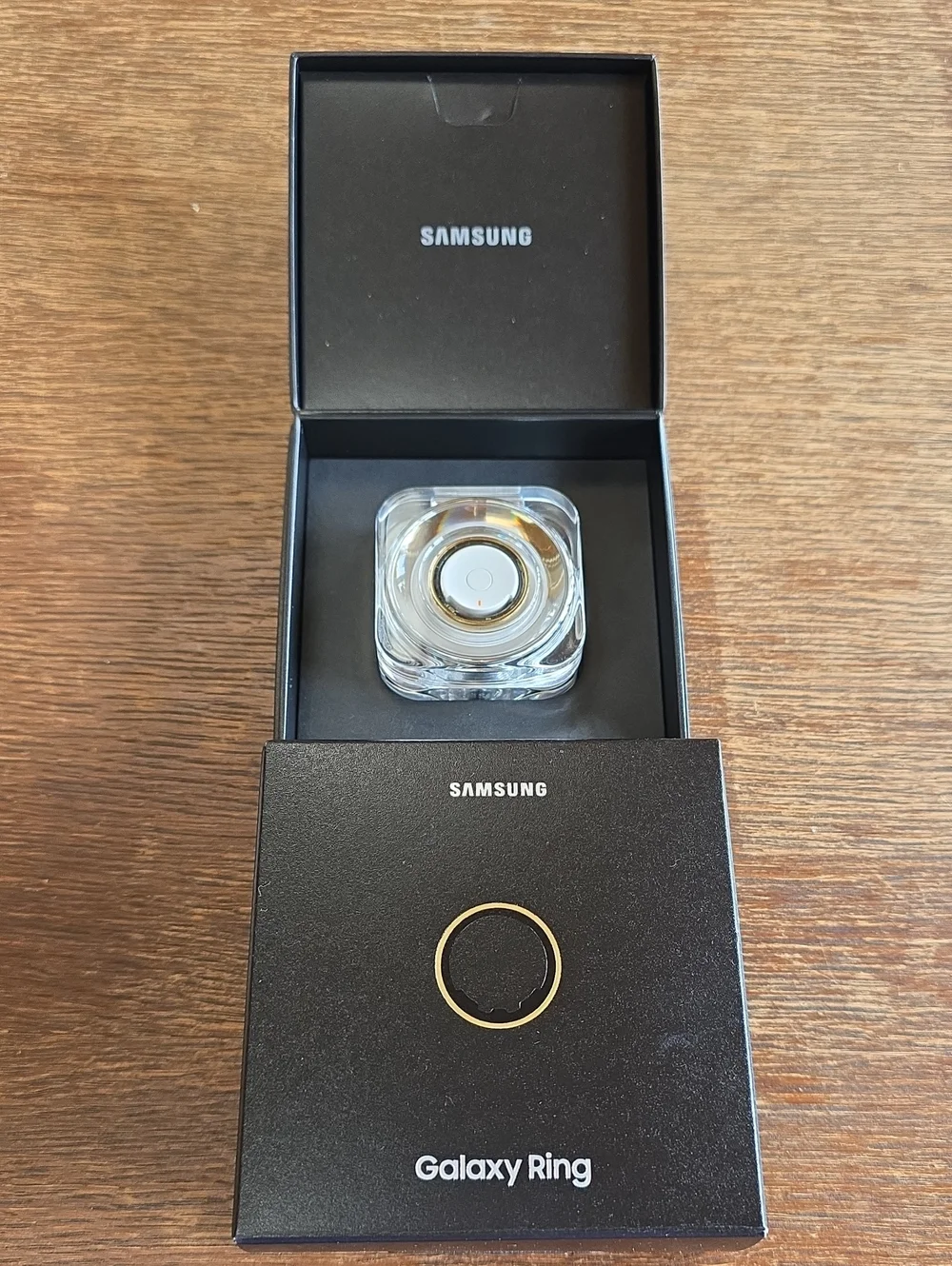 Samsung Galaxy Ring, Titanium Gold, Size 9 (Model SM-Q509NZDAXAR).